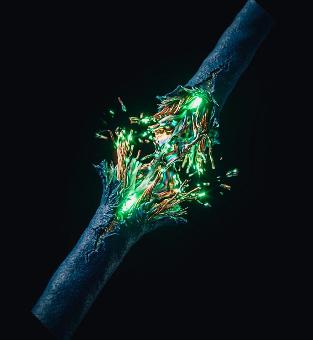 Cabo de fibra óptica rompido